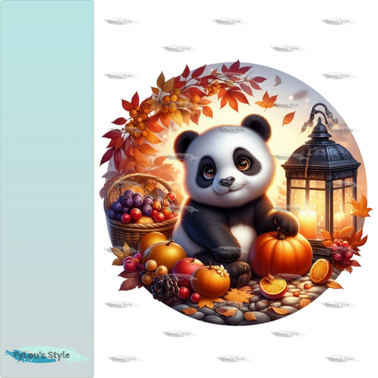 Bügelbild Panda mit Laterne #4