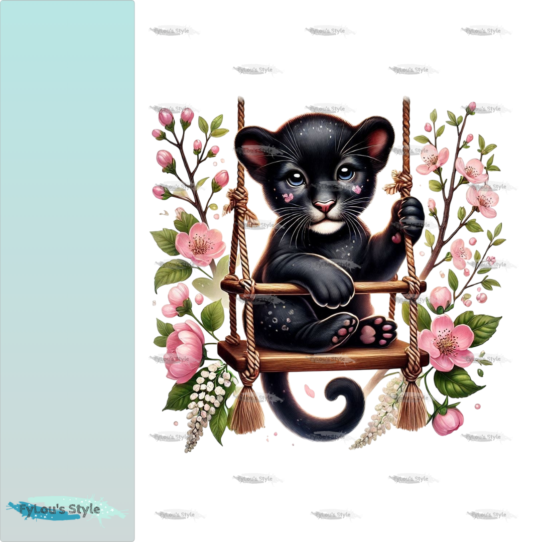 Bügelbild Panther auf Schaukel # 1 Fylou's Style