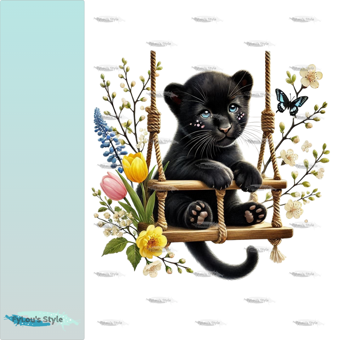 Bügelbild Panther auf Schaukel #2 Fylou's Style