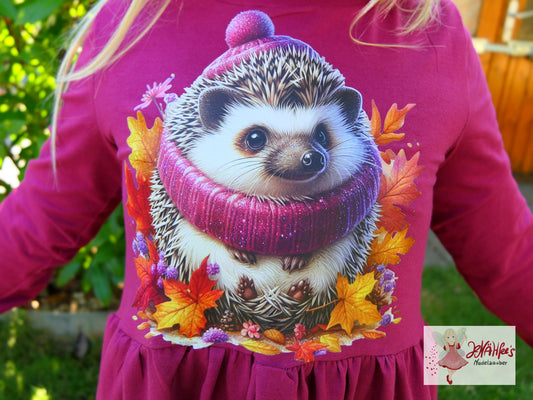 Bügelbild Glitzer Herbst Igel #1