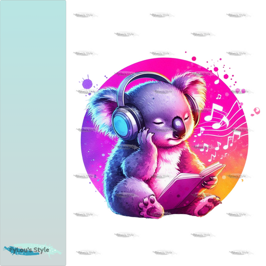 Bügelbild Pink Musik Koala #2 Fylou's Style