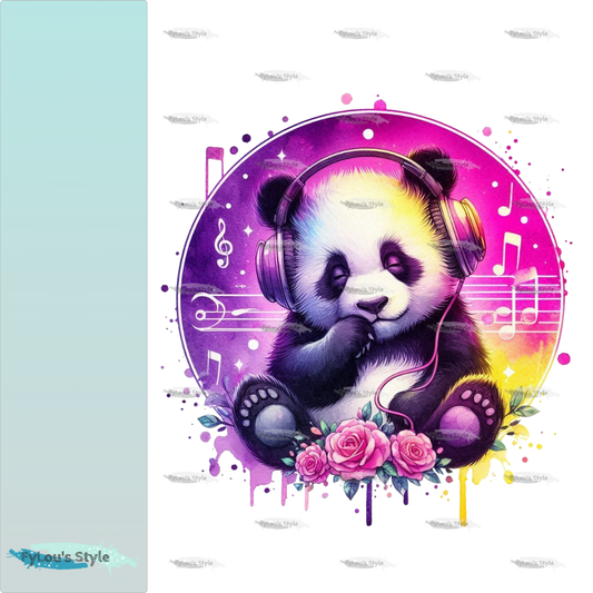 Bügelbild Pink Musik Panda #1 Fylou's Style