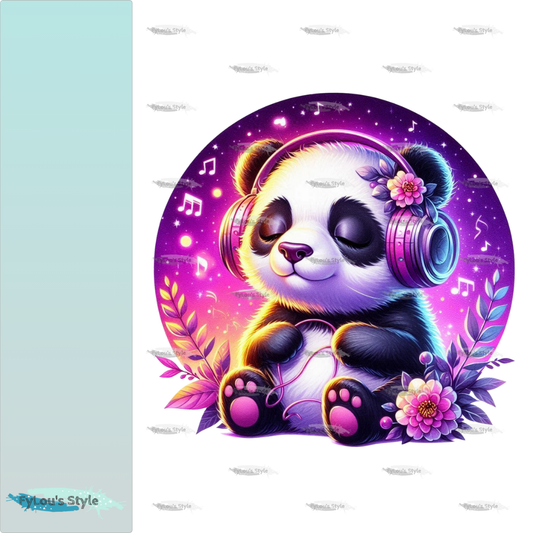 Bügelbild Pink Musik Panda #2 Fylou's Style