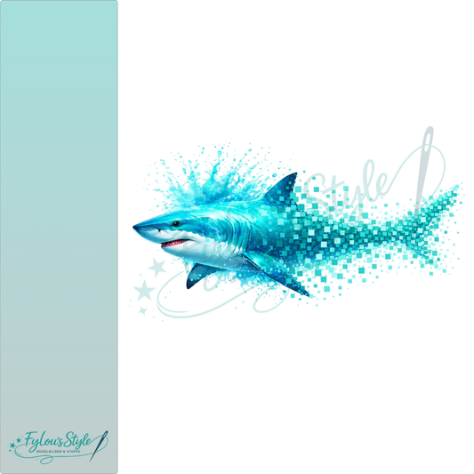 Bügelbild Pixel Splash Hai