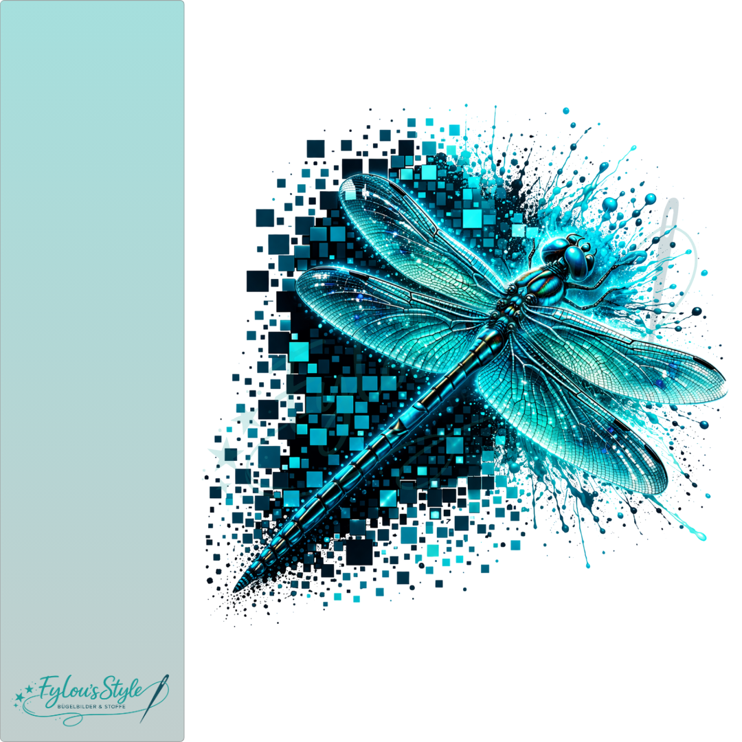 Bügelbild Pixel Splash  Libelle
