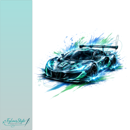 Bügelbild  Splash Rennauto