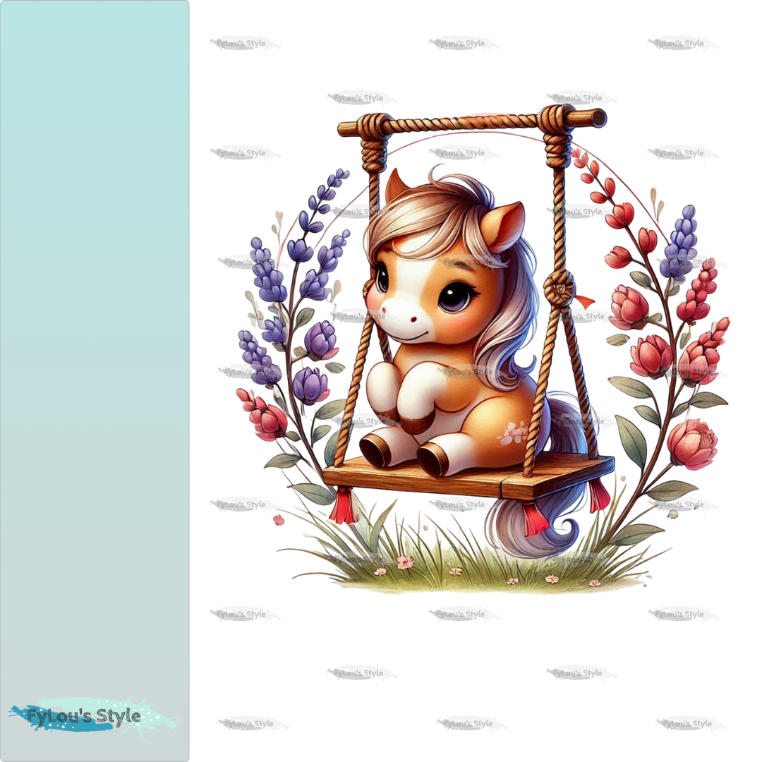 Bügelbild Pony auf Schaukel Fylou's Style