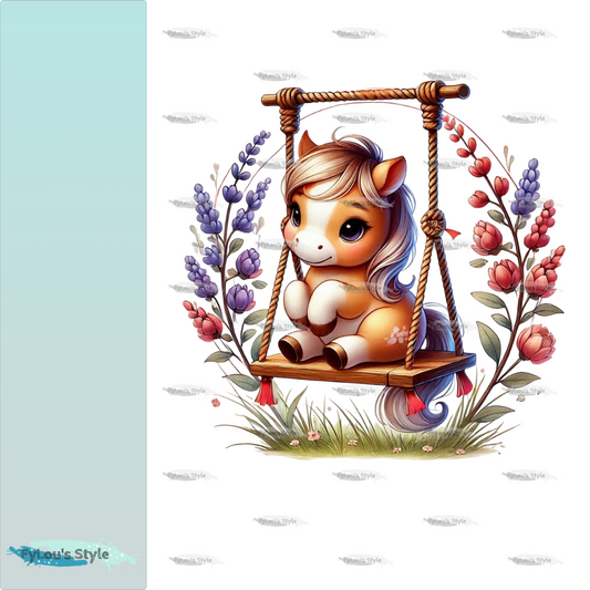 Bügelbild Pony auf Schaukel Fylou's Style