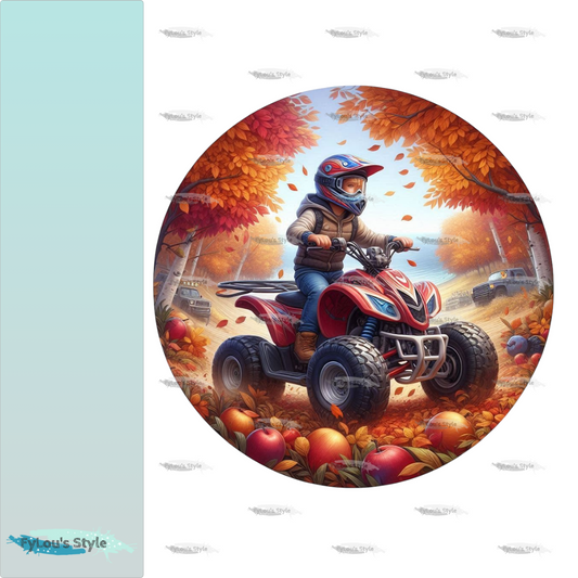 Bügelbild Quad im Herbst #1