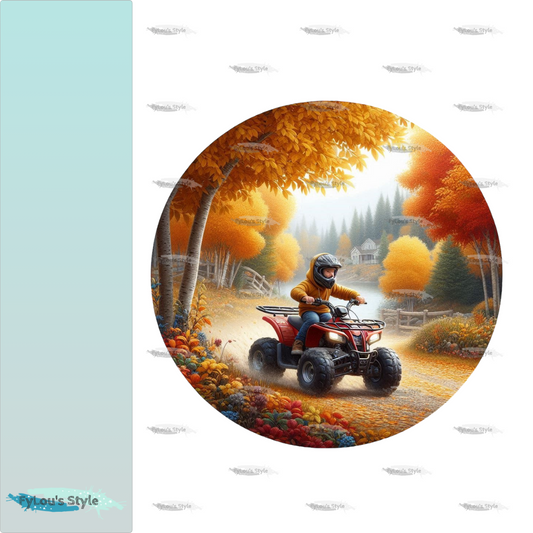 Bügelbild Quad im Herbst #2