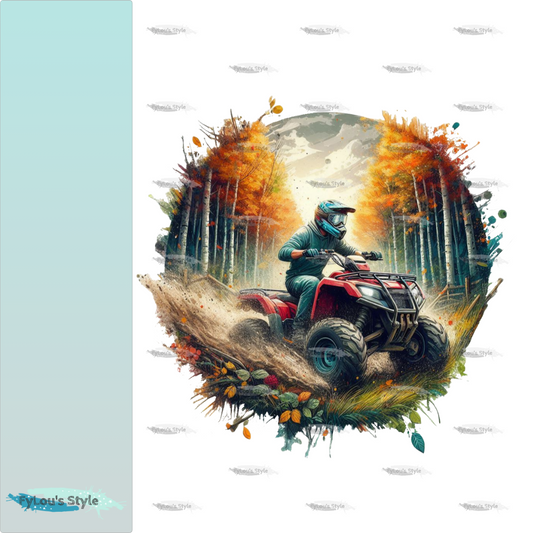 Bügelbild Quad im Wald #5