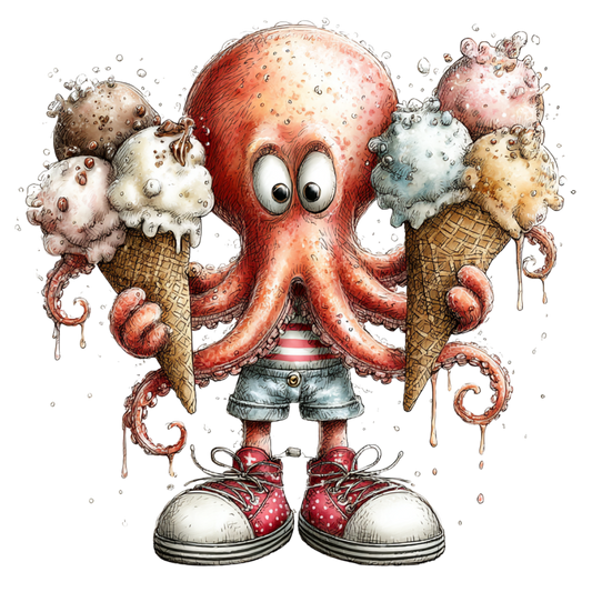 Bügelbild Lustiger Sommer Octopus #2