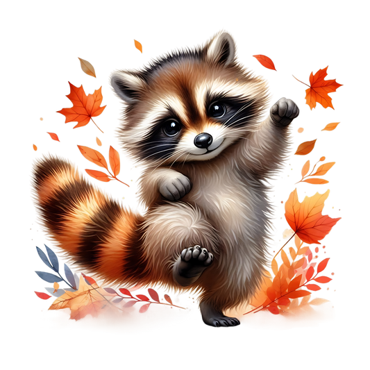 Bügelbild Waschbär im Herbst #6