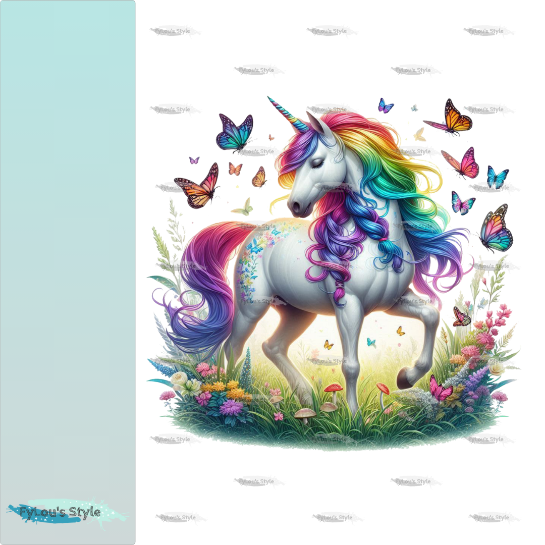 Bügelbild Regenbogen Einhorn #1 Fylou's Style