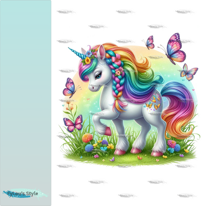 Bügelbild Regenbogen Einhorn #2 Fylou's Style