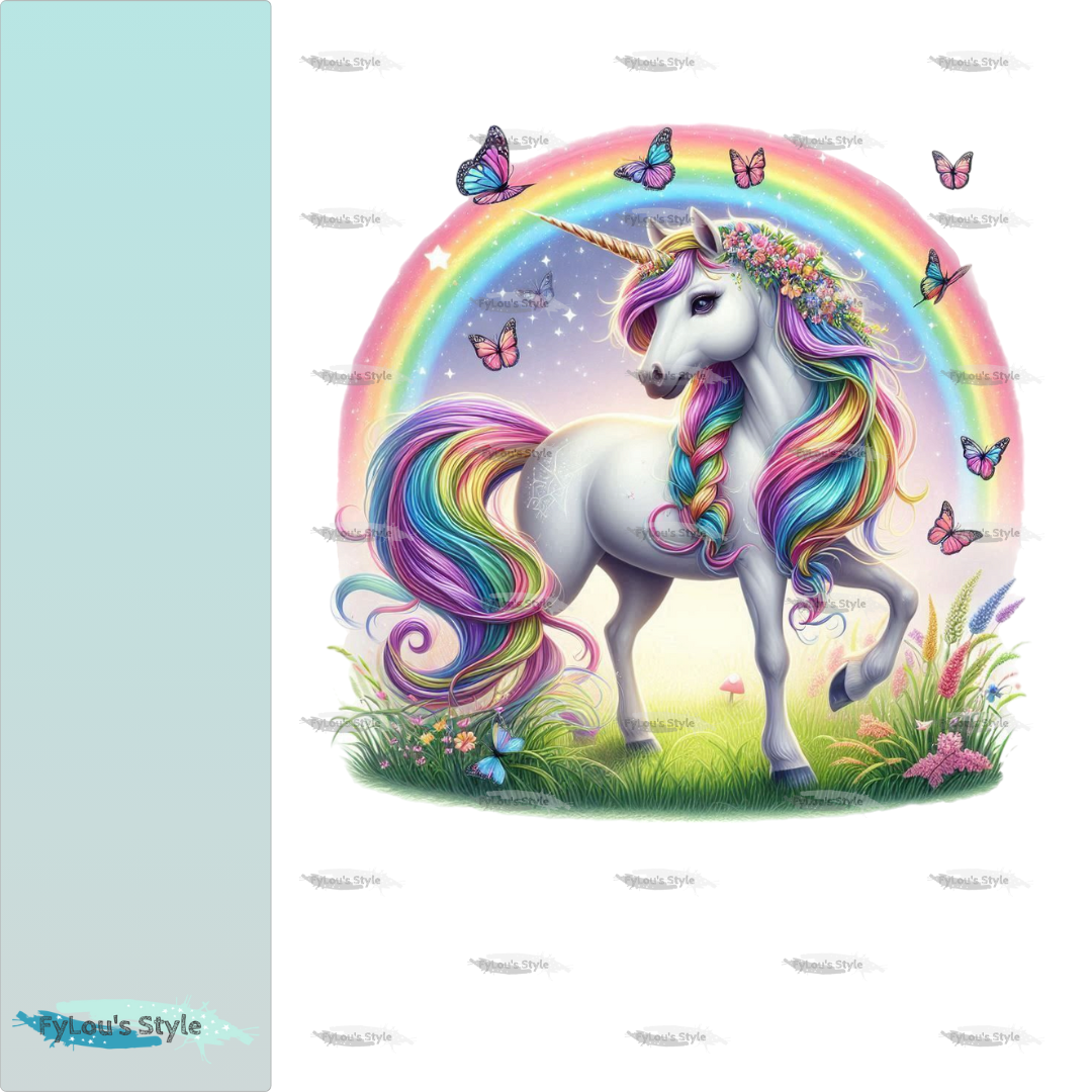 Bügelbild Regenbogen Einhorn #3 Fylou's Style