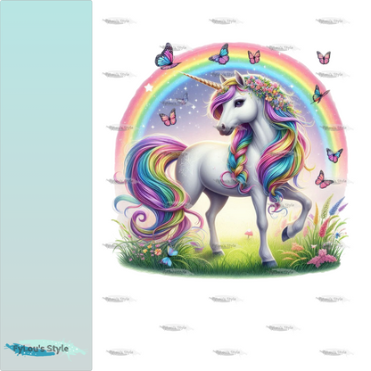 Bügelbild Regenbogen Einhorn #3 Fylou's Style