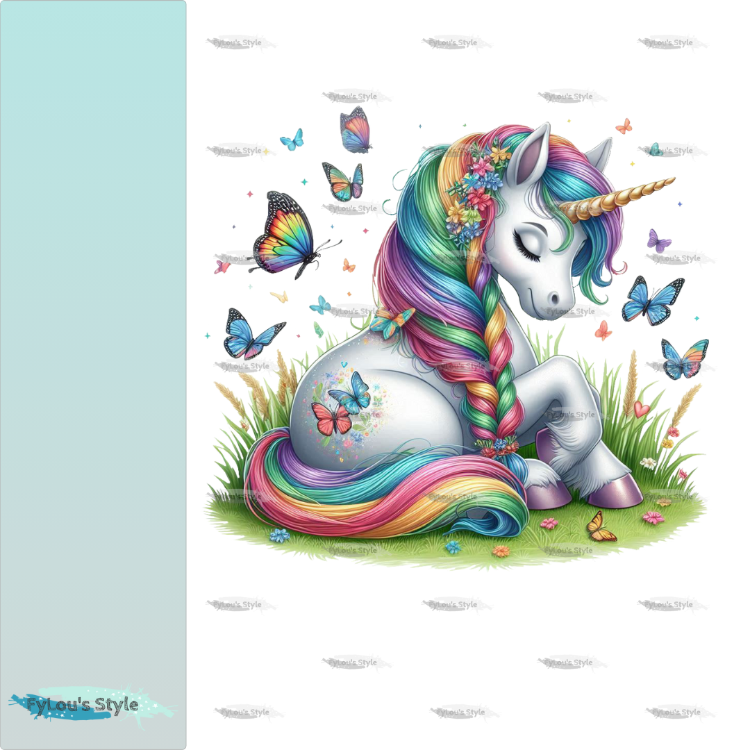 Bügelbild Regenbogen Einhorn #4 Fylou's Style
