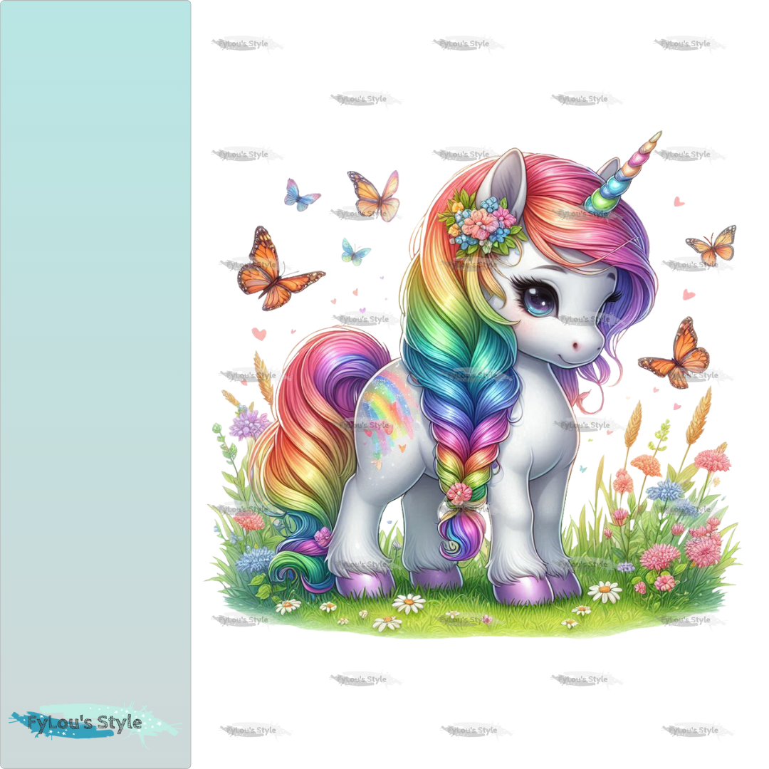 Bügelbild Regenbogen Einhorn #5 Fylou's Style