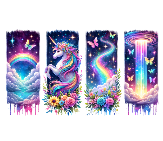 Bügelbild Streifen Motivwelt "Regenbogen Einhorn"