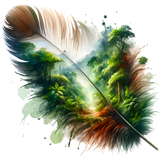 Bügelbild Regenwald Feder #2