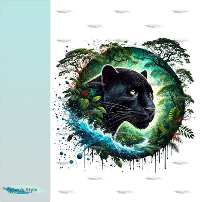 Bügelbild Regenwald Panther #3 Fylou's Style