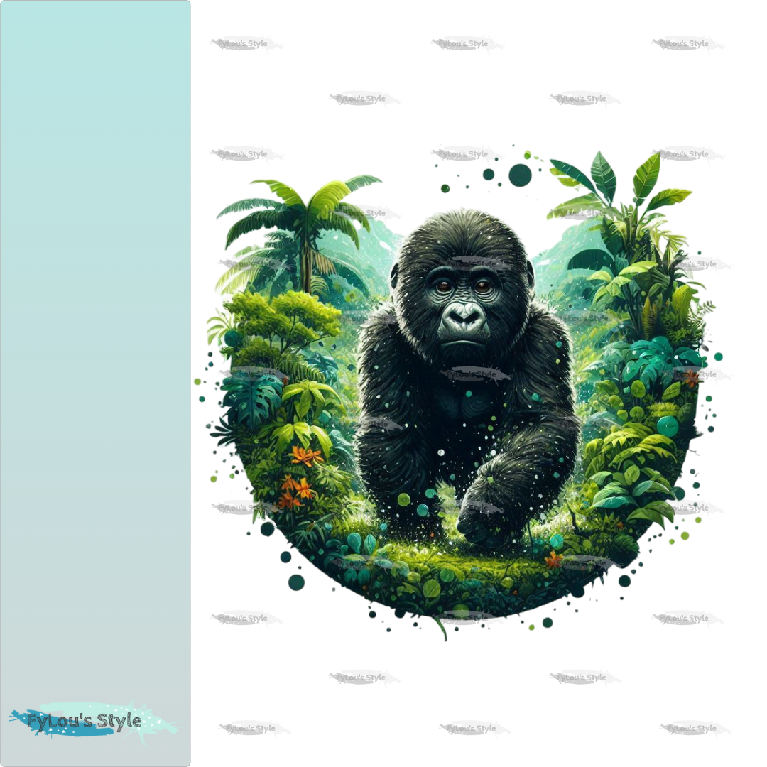 Bügelbild Regenwald kleiner Gorilla #1