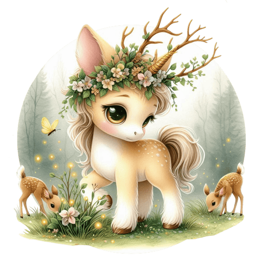 Bügelbild Reh Einhorn #9