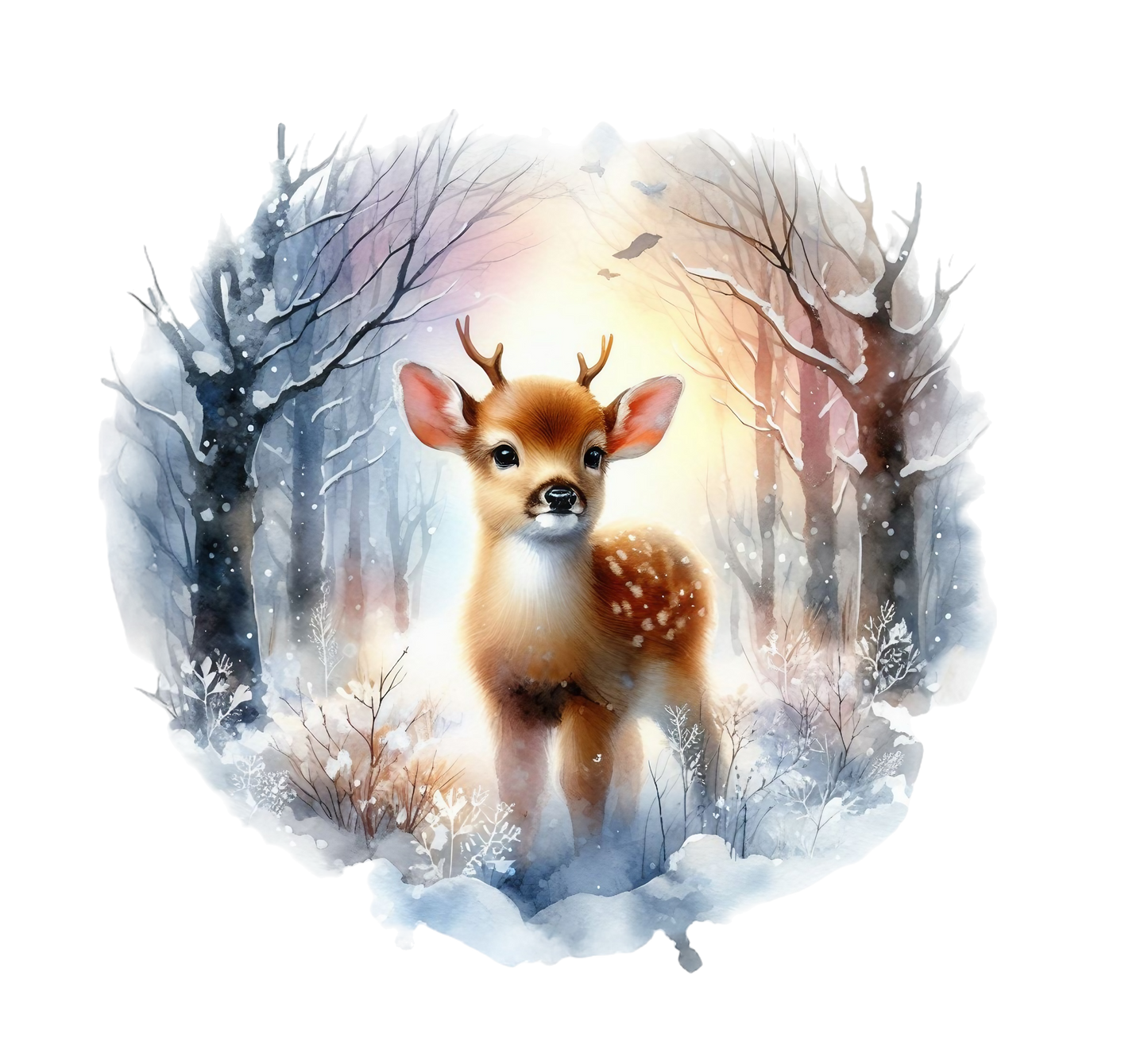 Iron-on image of a fox doing sports in winter