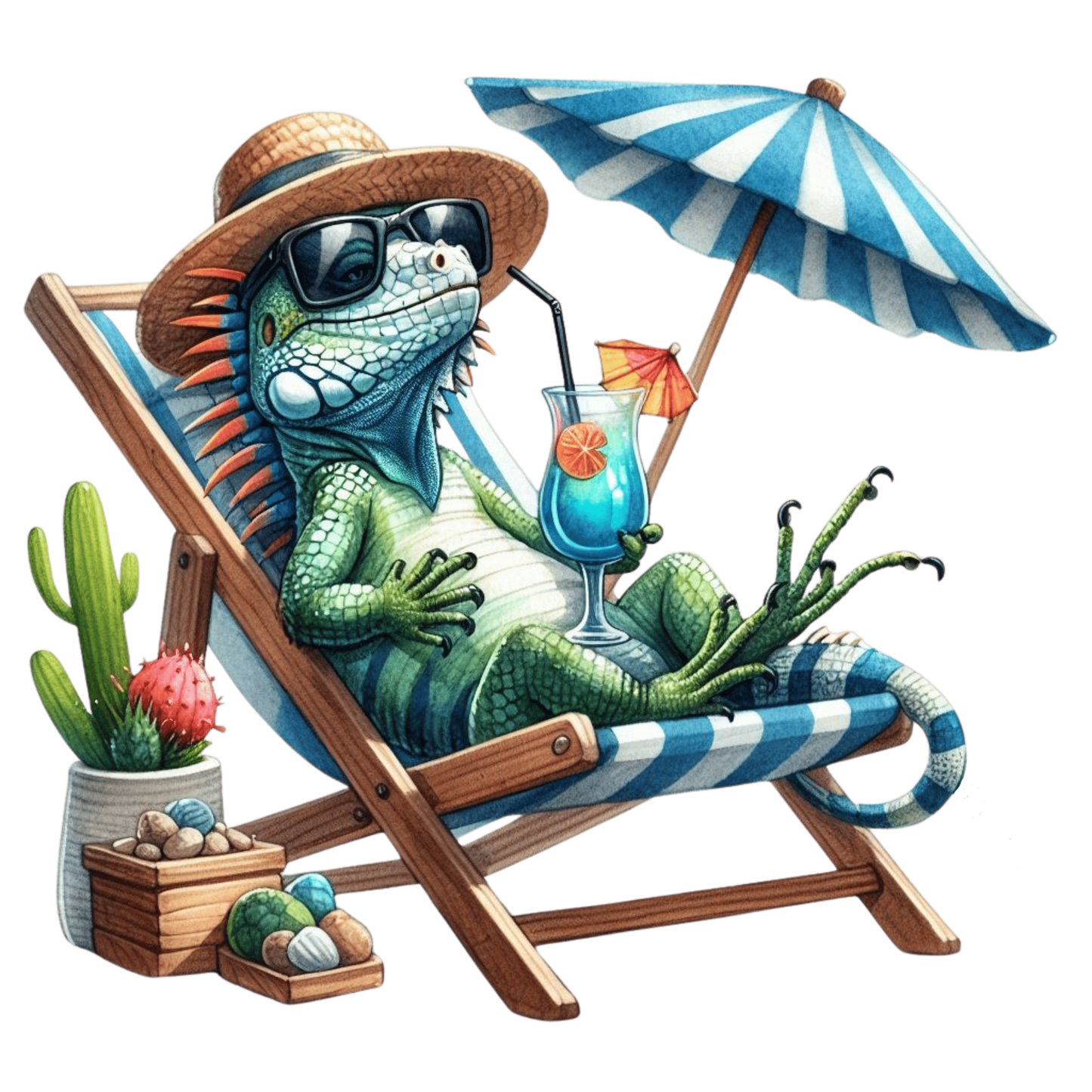 Bügelbild  Relaxter Leguan
