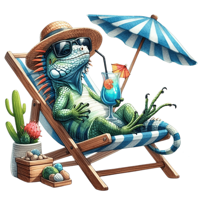 Bügelbild  Relaxter Leguan