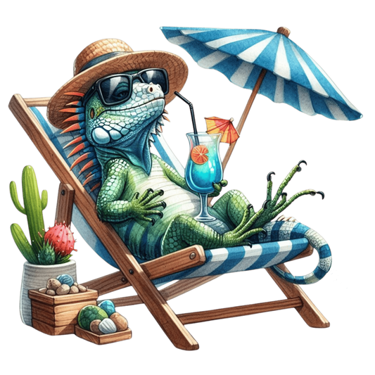 Bügelbild  Relaxter Leguan