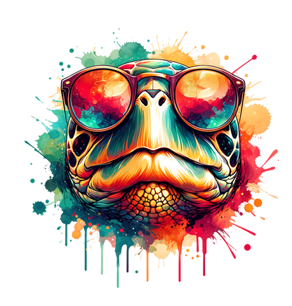 Bügelbild Schildkröte mit Sonnenbrille Fylou's Style