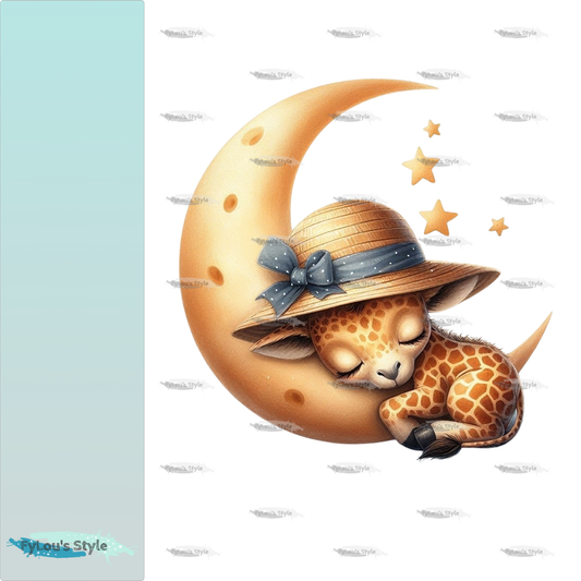 Bügelbild Schlafende Giraffe auf dem Mond Fylou's Style