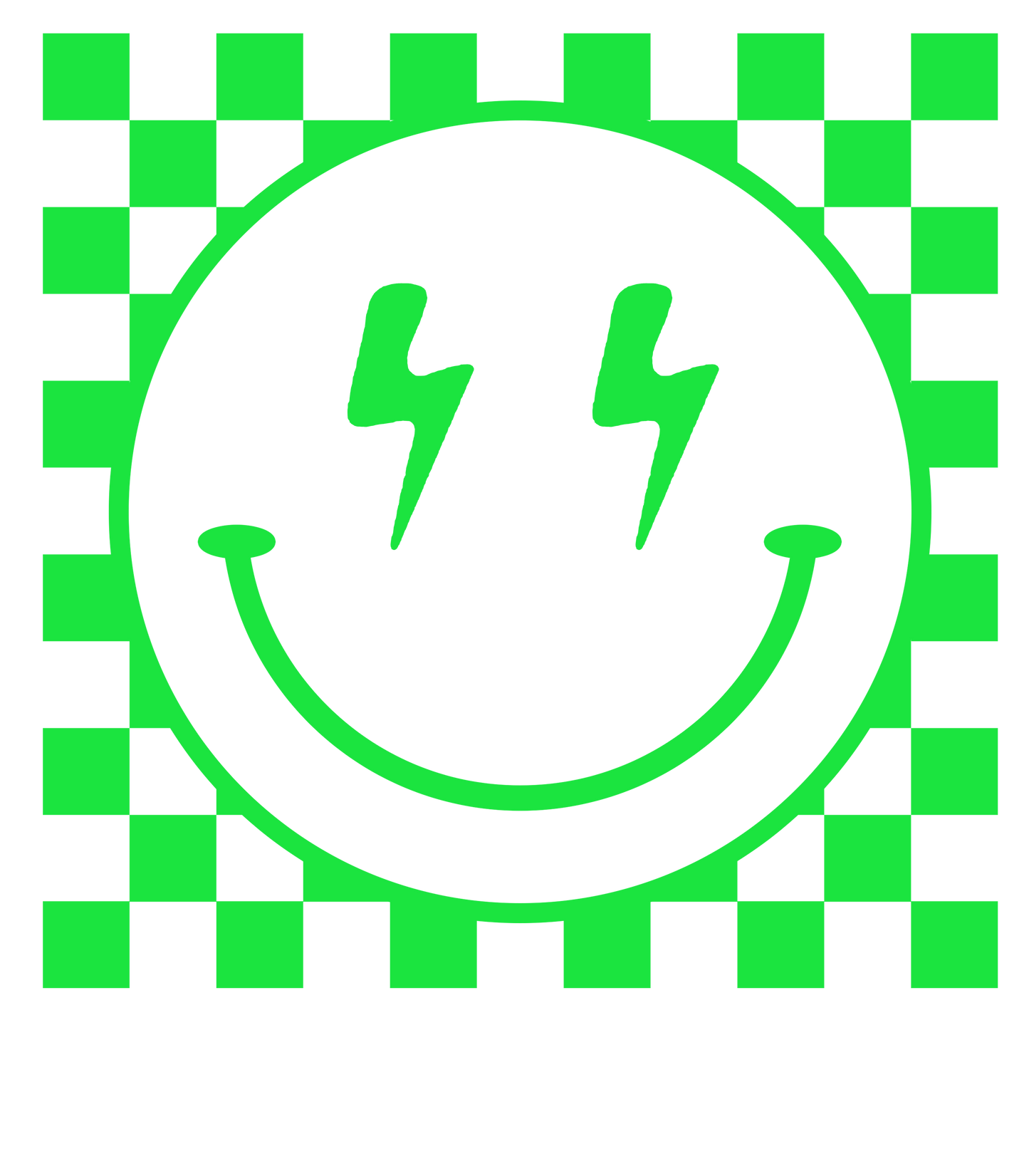 Bügelbild Smiley Neon Grün