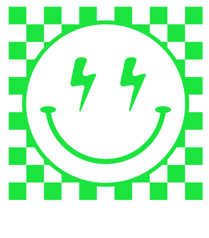 Bügelbild Smiley Neon Grün