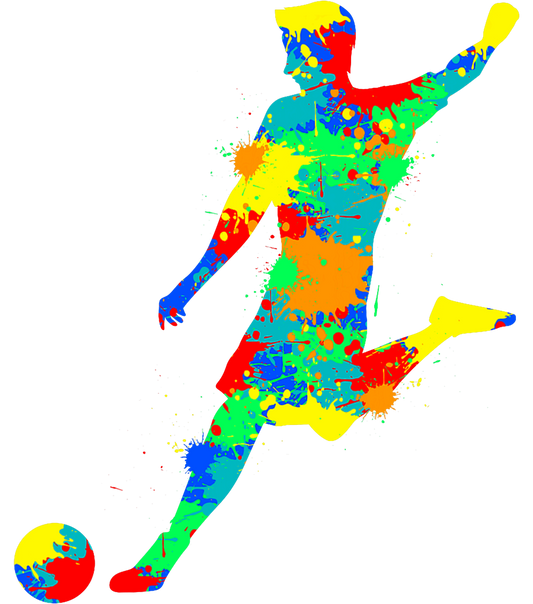Bügelbild Soccer Boy Kid play colorful