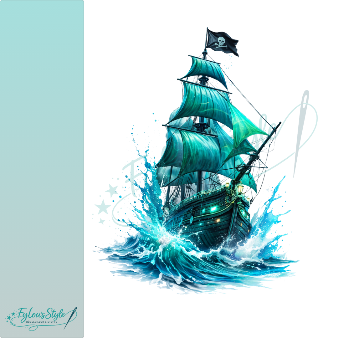 Bügelbild  Splash  Piraten Schiff