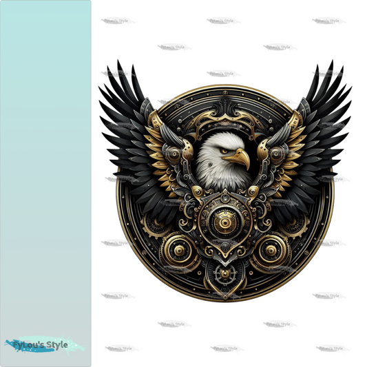 Bügelbild Steampunk Gold Armor Adler #1