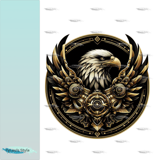 Bügelbild Steampunk Gold Armor Adler #2