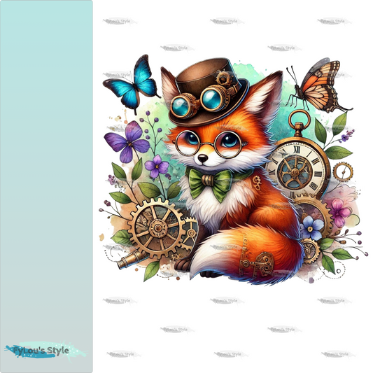 Bügelbild Steampunk Fuchs #5