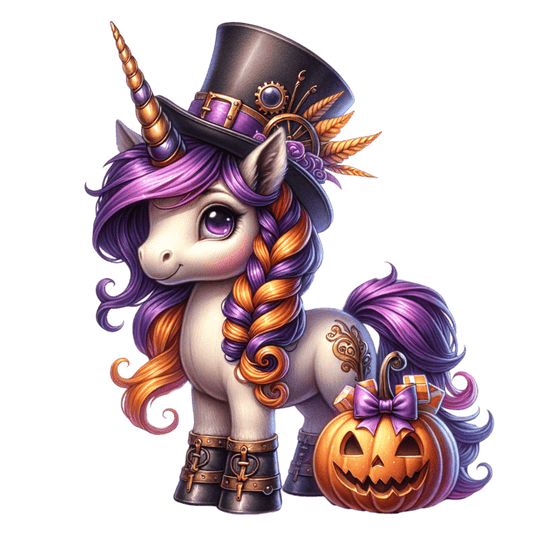 Bügelbild Steampunk Halloween Einhorn #3