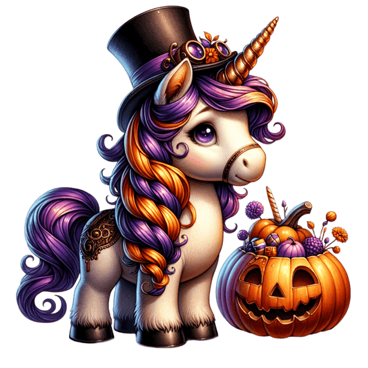 Bügelbild Steampunk Halloween Einhorn #4