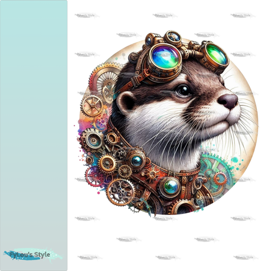 Bügelbild Steampunk Otter #1