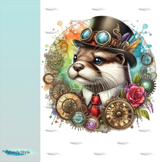 Bügelbild Steampunk Otter #2