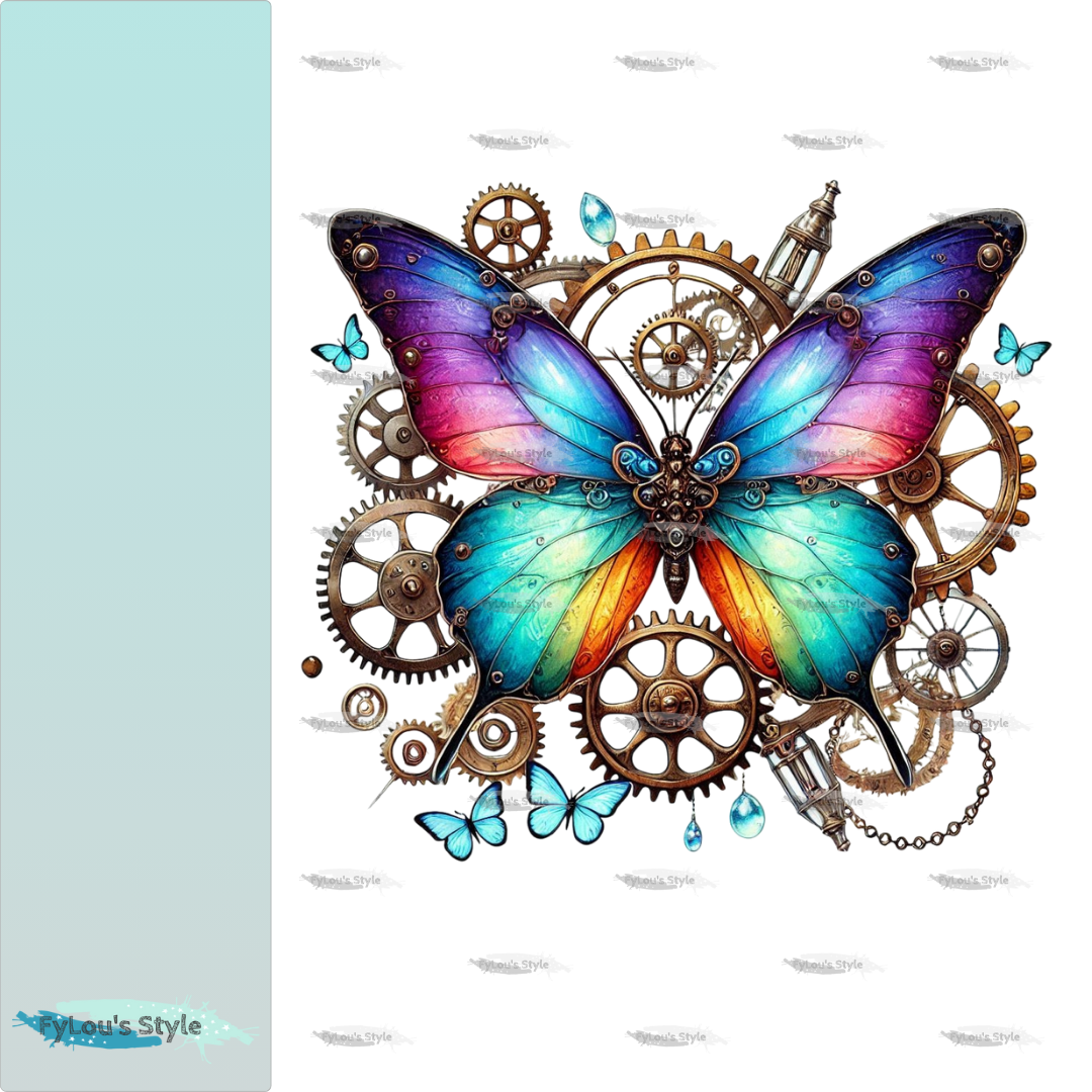 Bügelbild Steampunk Schmetterling #5 Fylou's Style