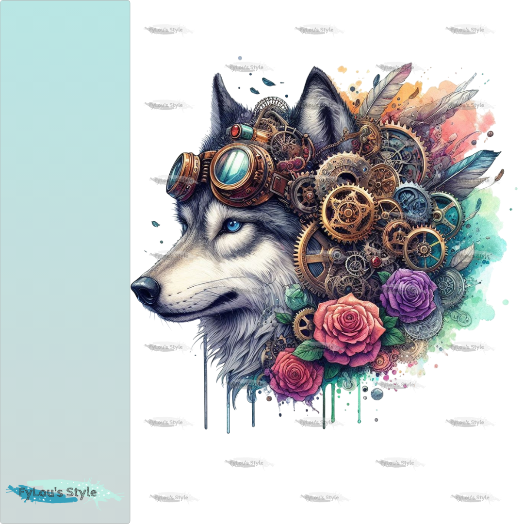 Bügelbild Steampunk Steampunk Wolf #1 Fylou's Style