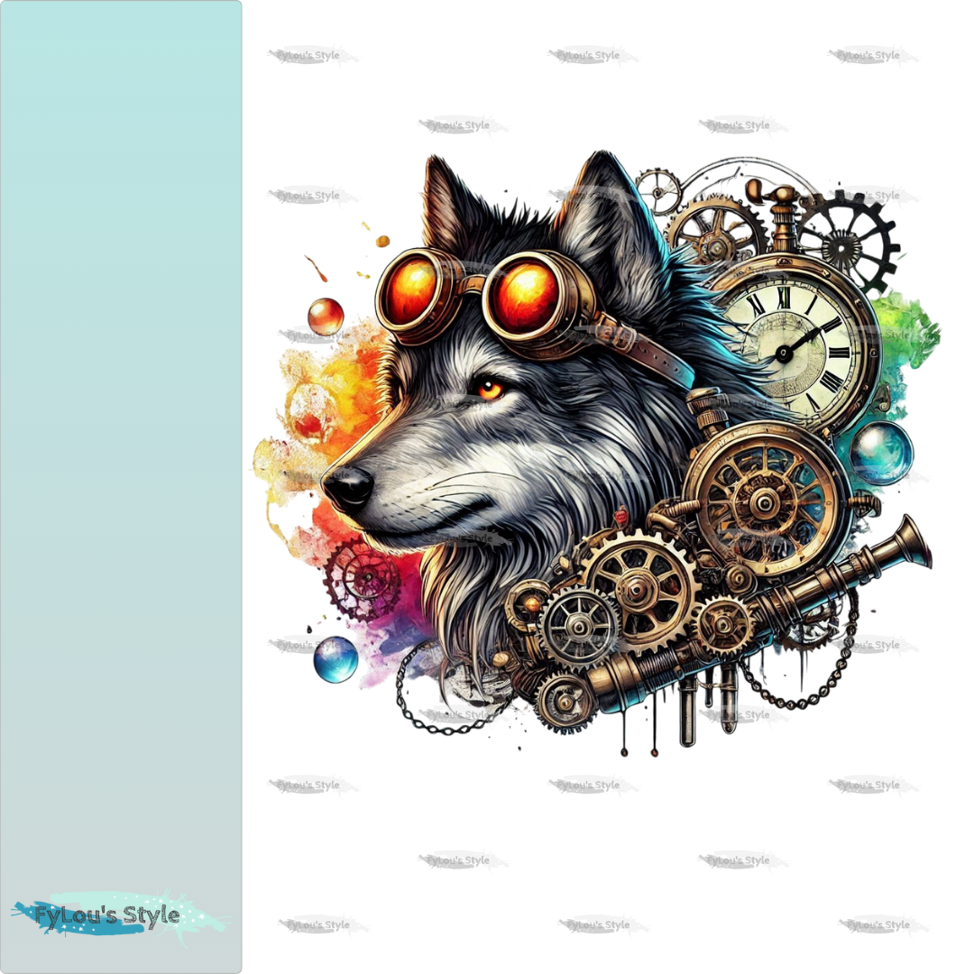 Bügelbild Steampunk Steampunk Wolf #2 Fylou's Style