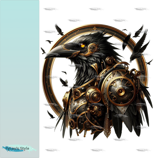 Bügelbild Steampunk Gold Armor Krähe #1