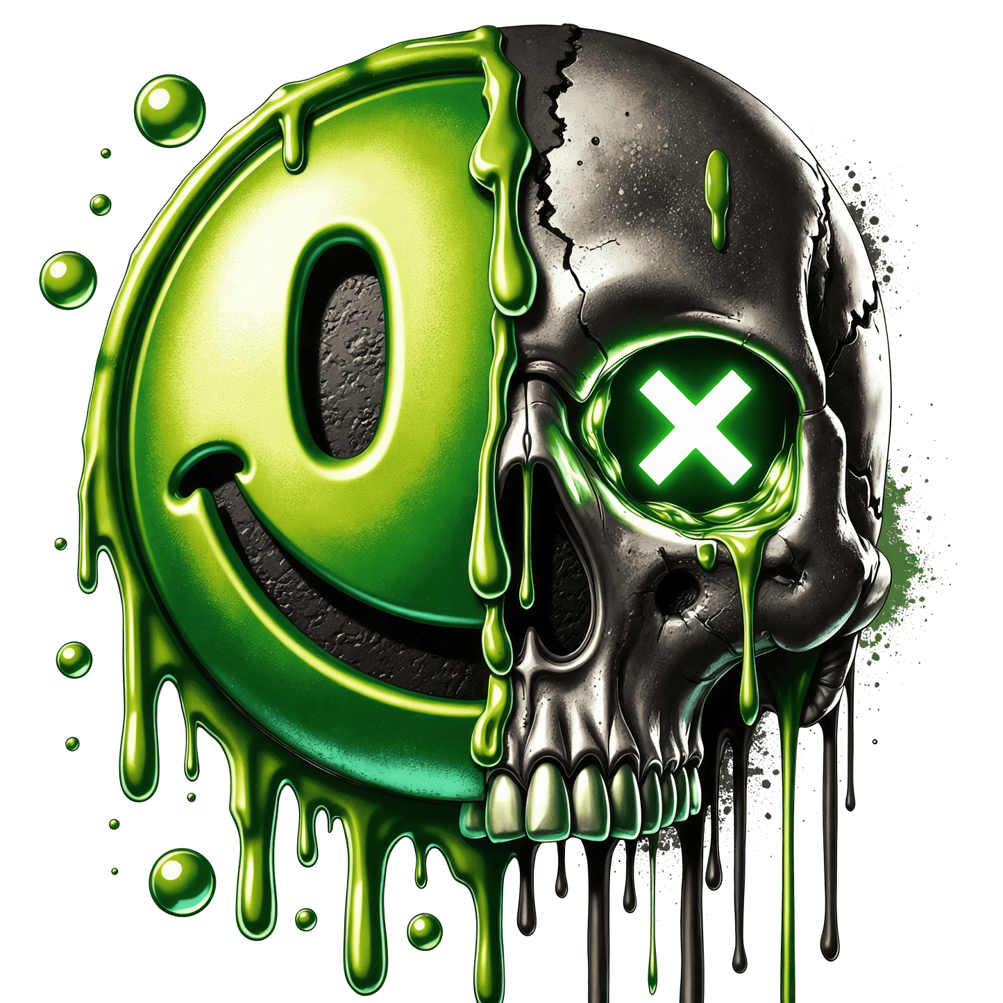 Bügelbild Streetware Smiley grün
